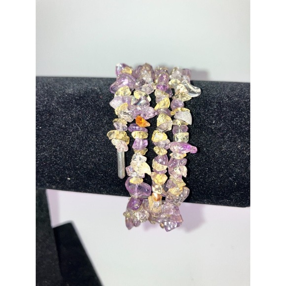 Amethyst Chips Wrap Around Wire Bracelet & Earrings! - Picture 8 of 10